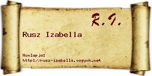 Rusz Izabella névjegykártya
